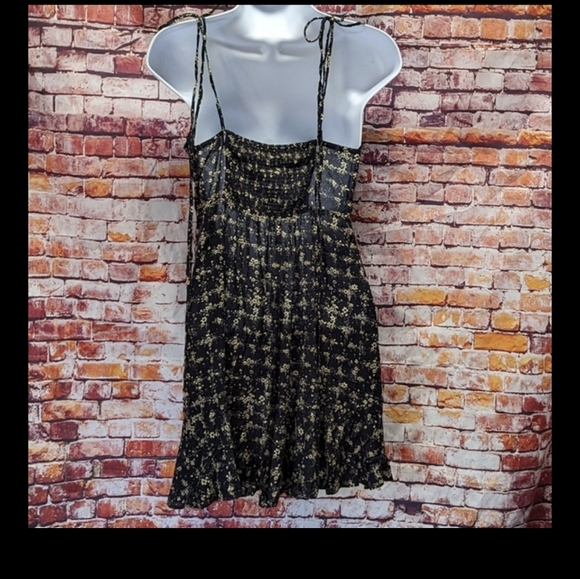 Free People Intimately Caught Up Ditsy Floral Black Slip Mini Dress - Picture 6 of 11